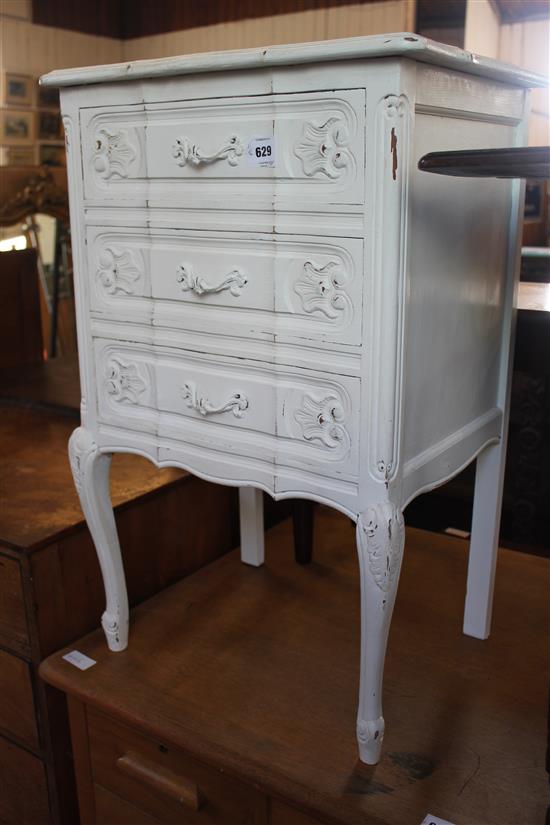 Painted 3 drawer bedside chest